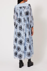 Robe longue caftan en tulle - Noir