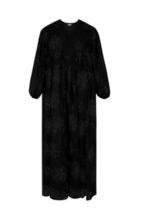 Robe longue caftan en tulle - Noir