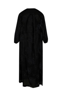 Robe longue caftan en tulle - Noir