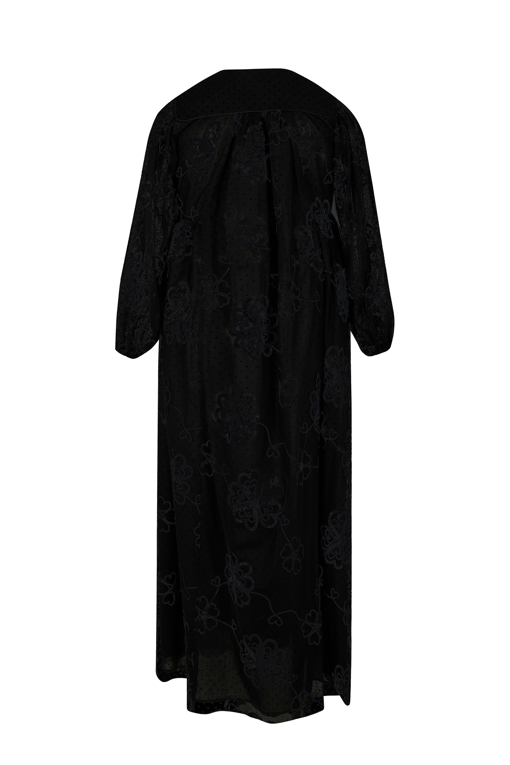 Robe longue caftan en tulle - Noir