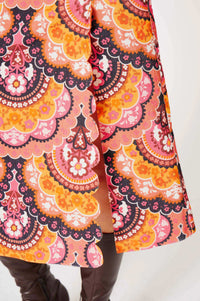 Jupe en velours à imprimé 70's - Rose