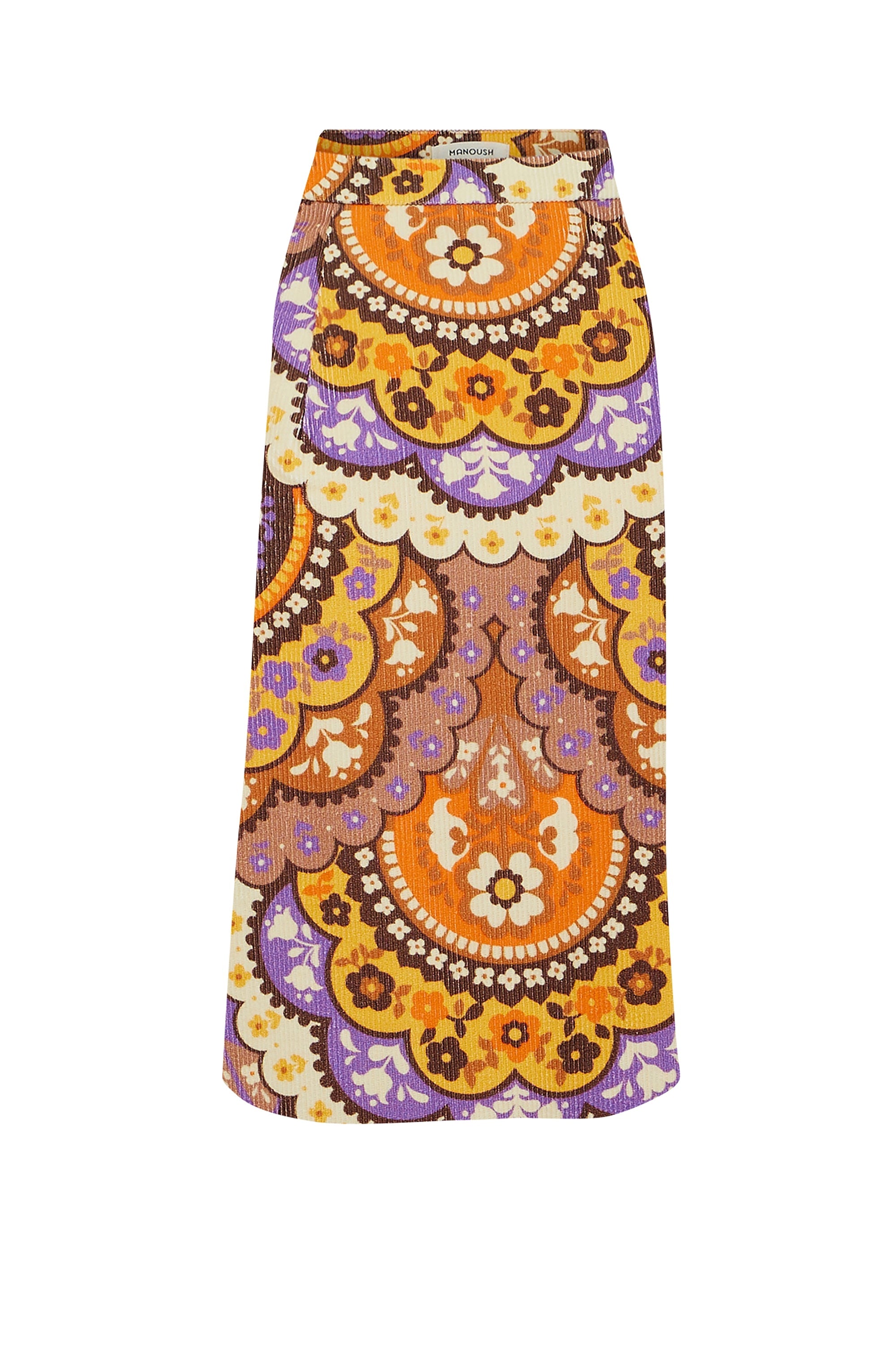 Jupe en velours à imprimé 70's - Violet