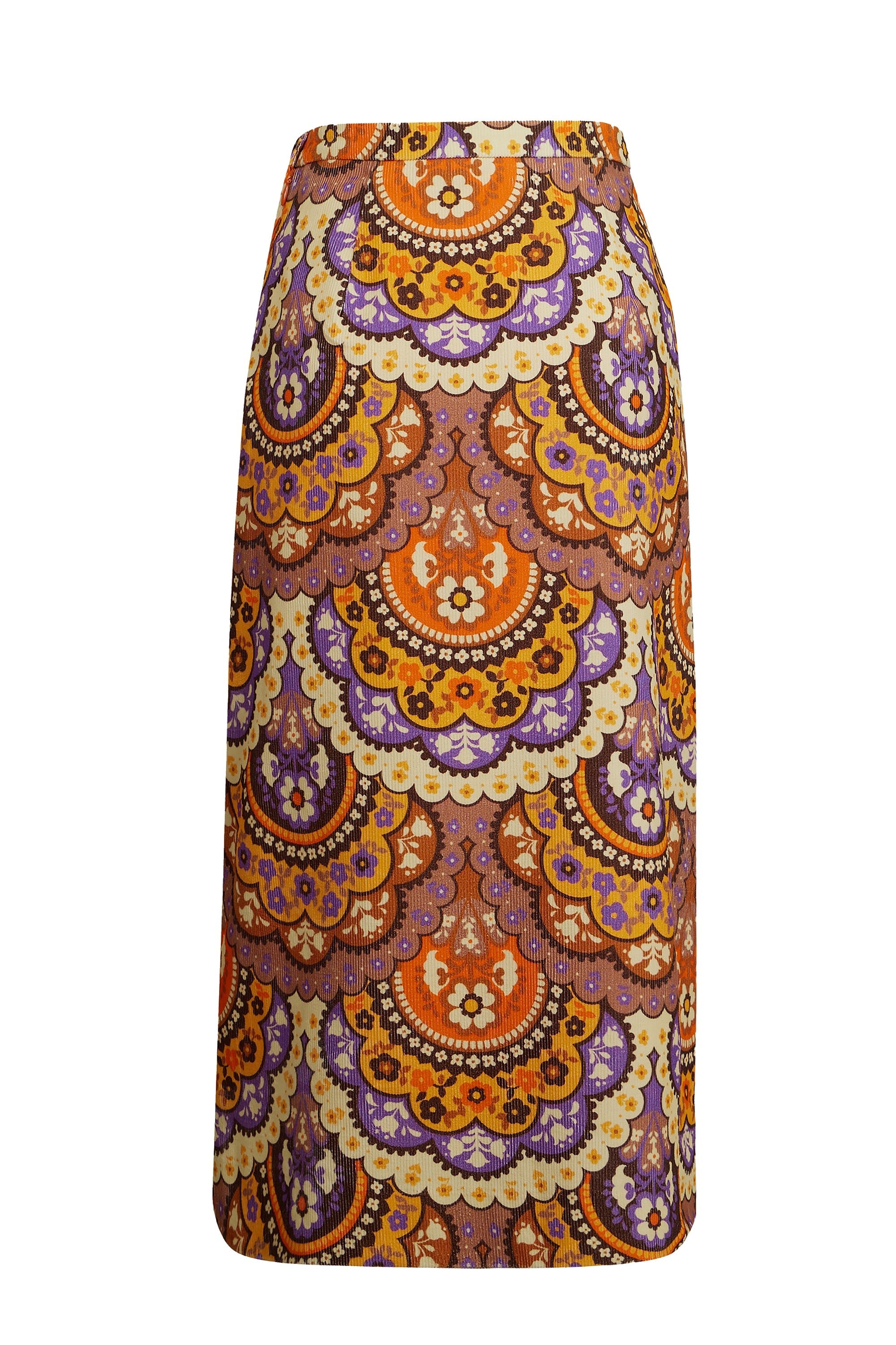Jupe en velours à imprimé 70's - Violet