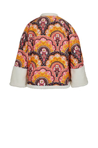 Manteau en velours à imprimé 70's - Rose