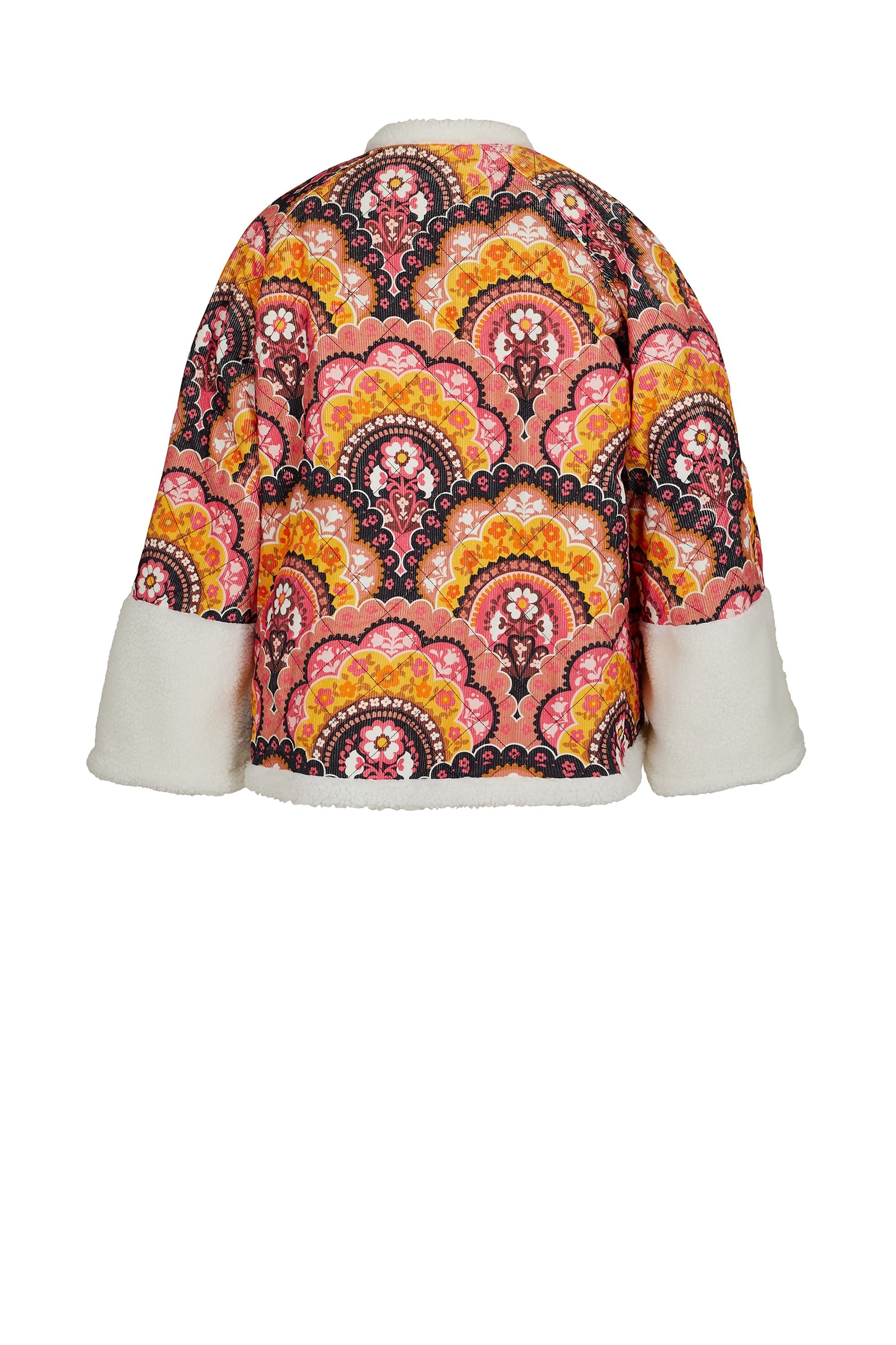 Manteau en velours à imprimé 70's - Rose