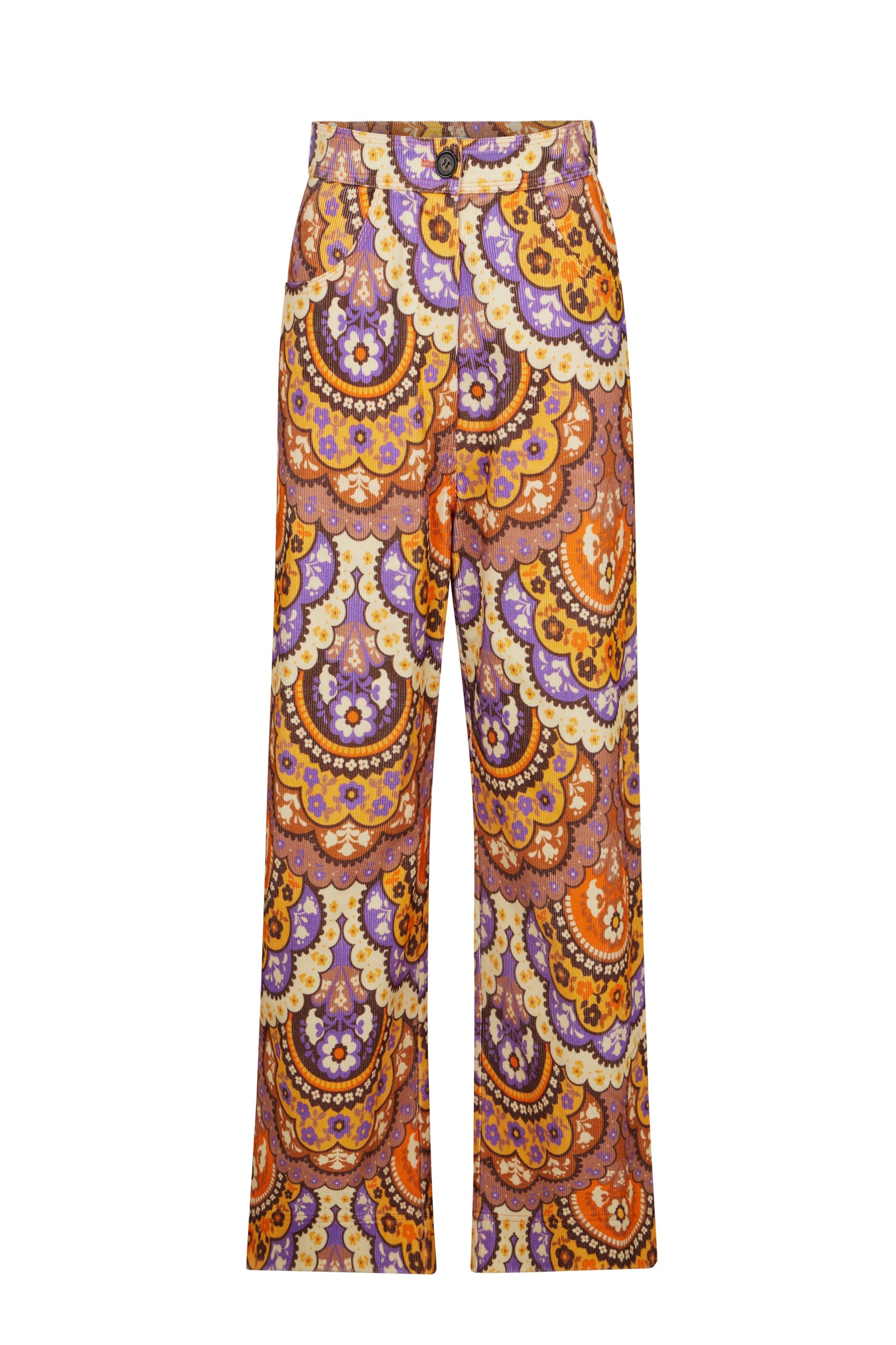 Pantalon en velours à imprimé 70's - Violet