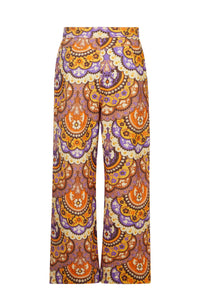 Pantalon en velours à imprimé 70's - Violet