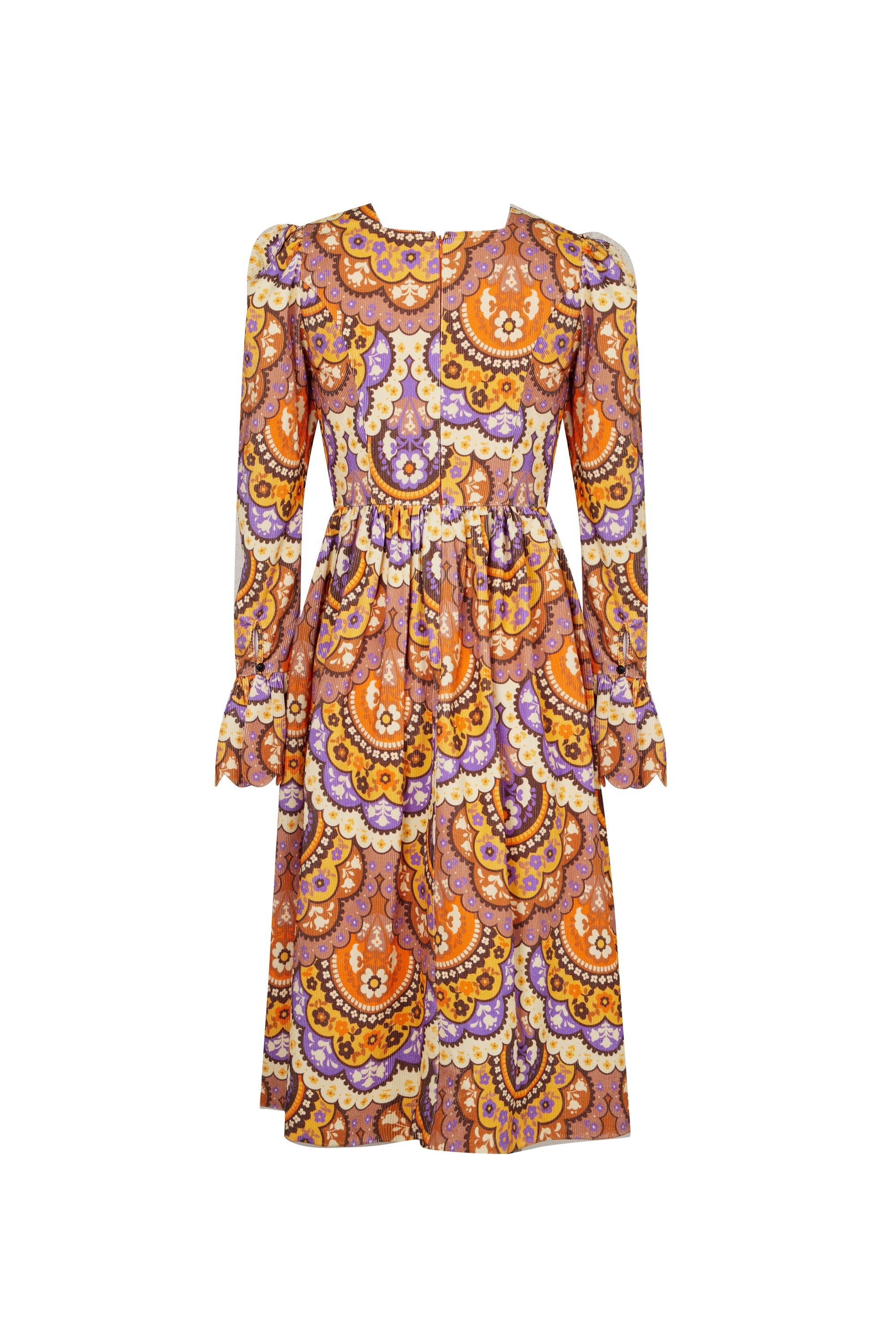 Robe en velours à imprimé 70's - Violet