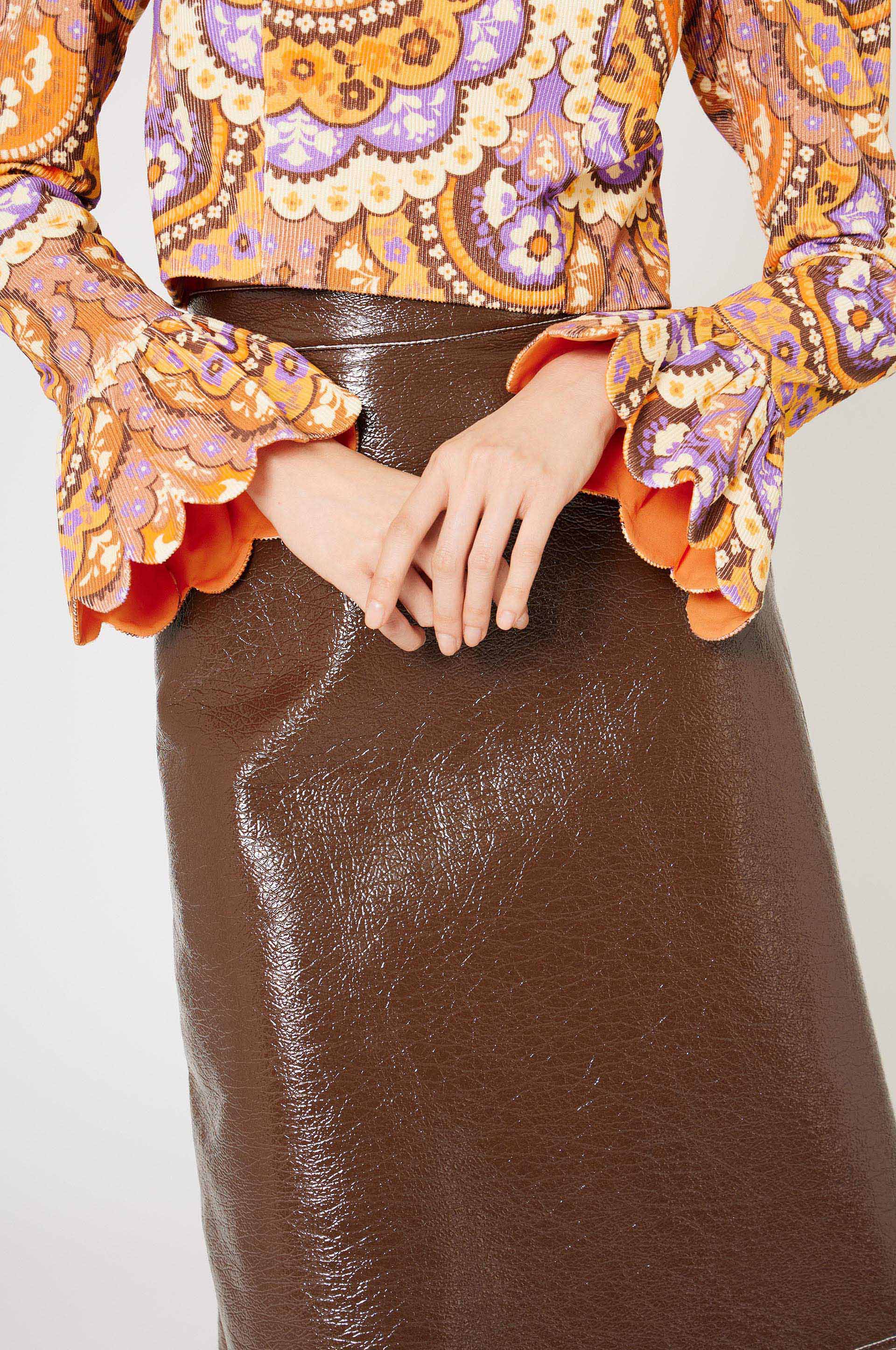 Top en velours à imprimé 70's - Violet
