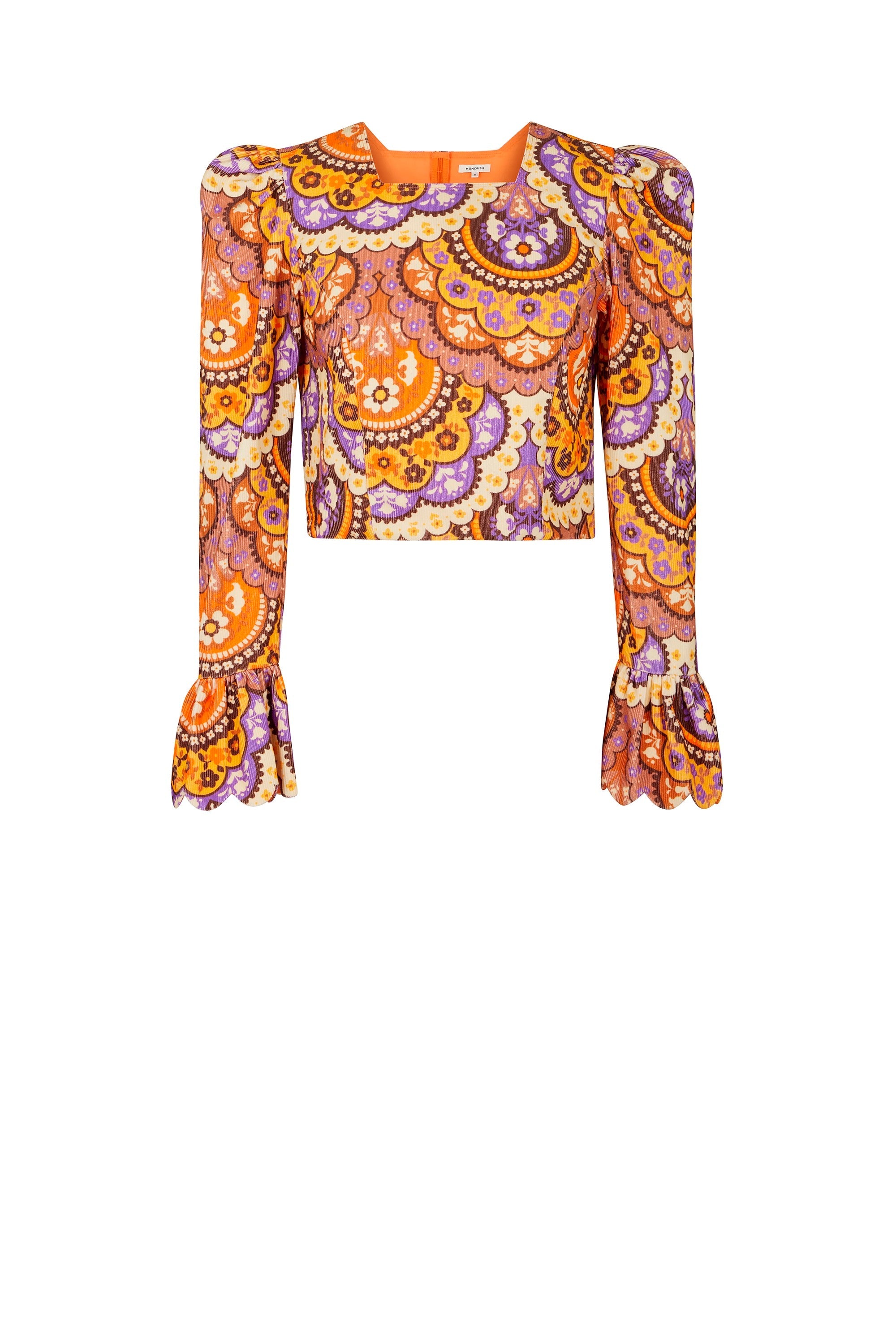 Top en velours à imprimé 70's - Violet