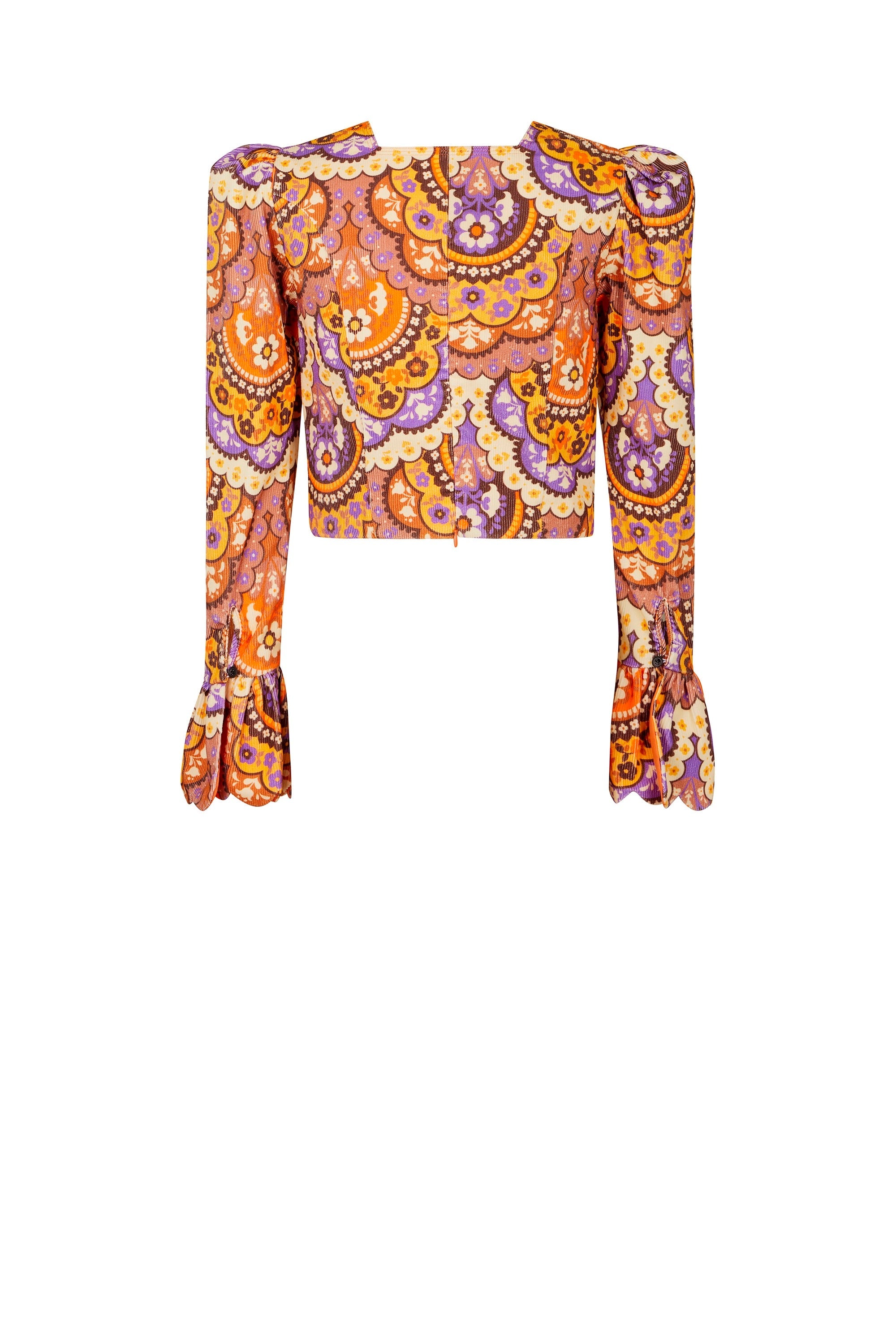 Top en velours à imprimé 70's - Violet