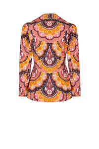 Veste en velours à imprimé 70's - Rose