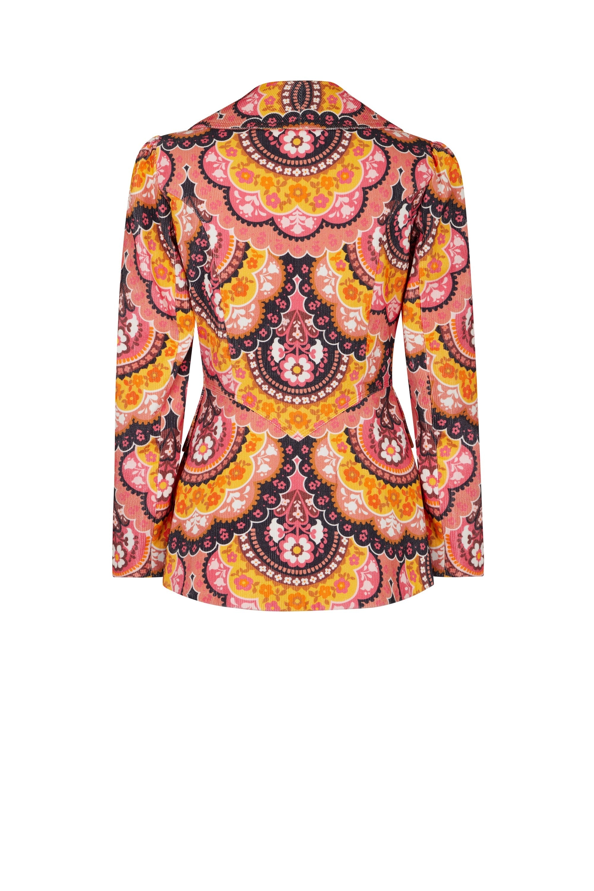 Veste en velours à imprimé 70's - Rose