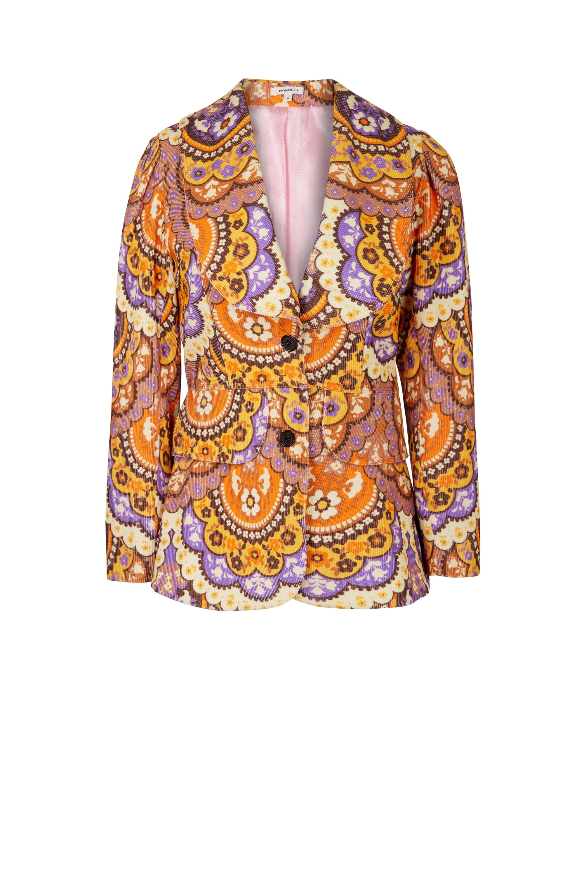 Veste en velours à imprimé 70's - Violet