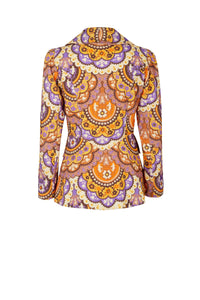 Veste en velours à imprimé 70's - Violet