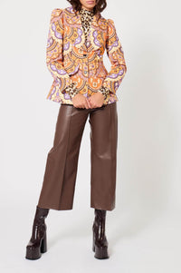 Veste en velours à imprimé 70's - Violet