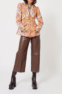 Veste en velours à imprimé 70's - Rose