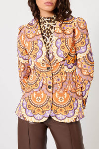 Veste en velours à imprimé 70's - Violet