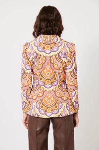 Veste en velours à imprimé 70's - Violet