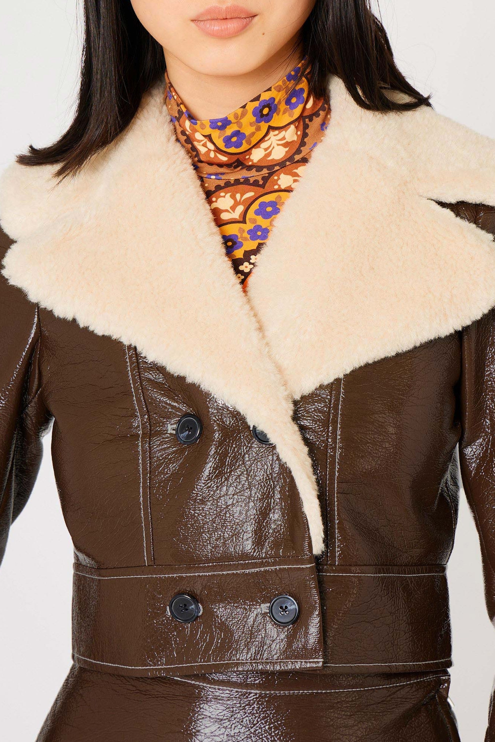 Veste en vinyle - Marron