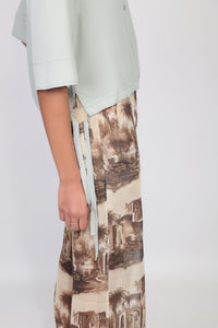 Chemise boxy en crêpe de soie - Sauge
