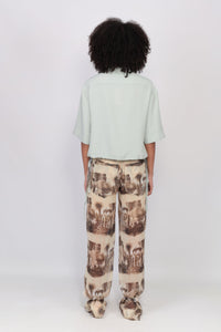 Chemise boxy en crêpe de soie - Sauge