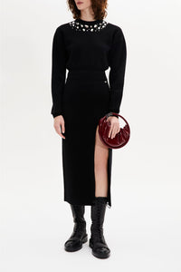 Jupe vintage en laine - Noir