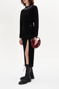 Jupe vintage en laine - Noir