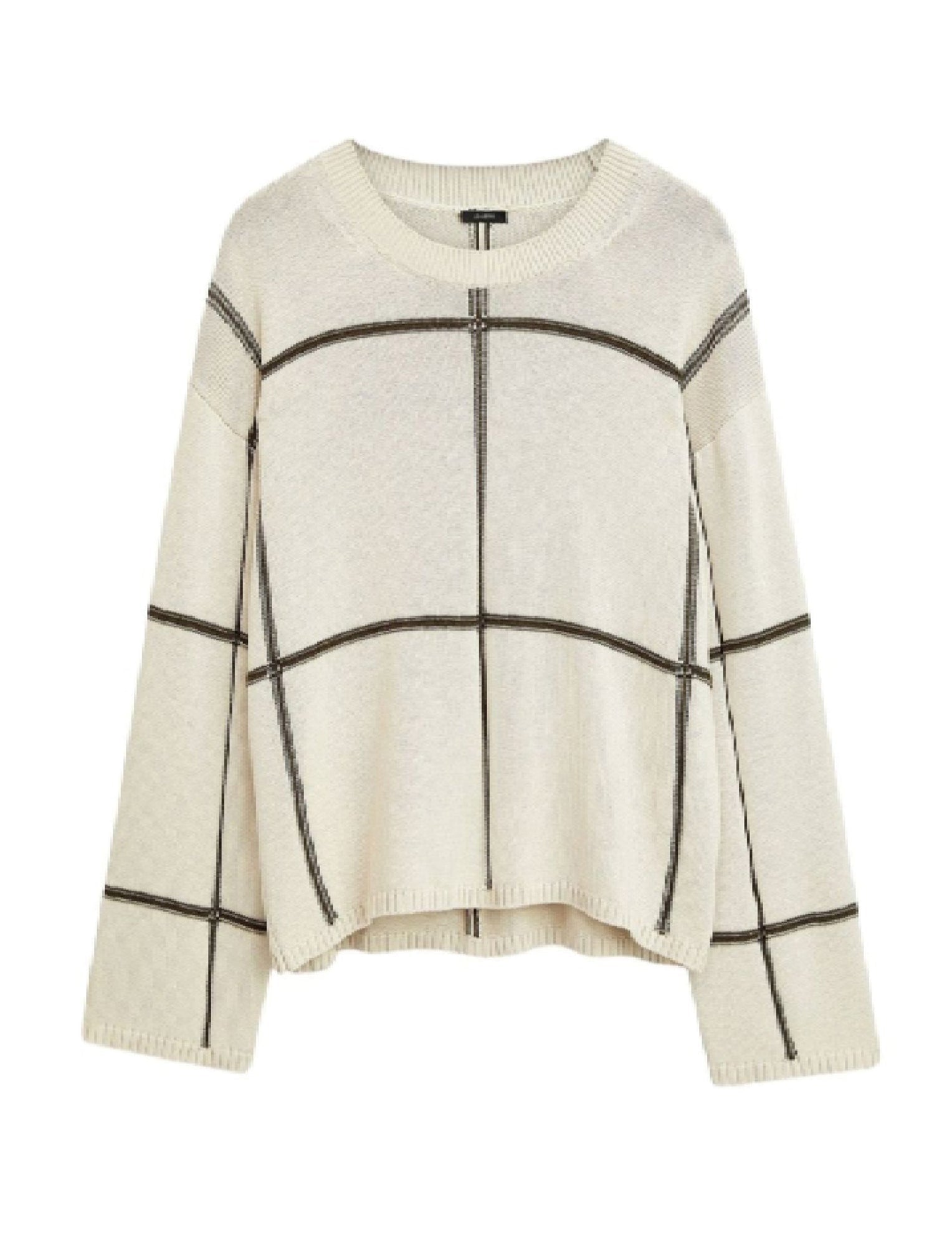DJV /  4qty / 150€ / 1-1 / ST100%   Crew Nk Ls-Grid Co Silk