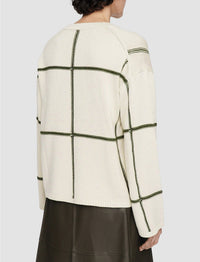 DJV /  4qty / 150€ / 1-1 / ST100%   Crew Nk Ls-Grid Co Silk