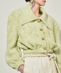 Gilet en maille ajourée - Sauge