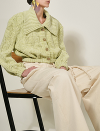 Gilet en maille ajourée - Sauge
