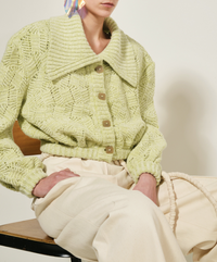 Gilet en maille ajourée - Sauge