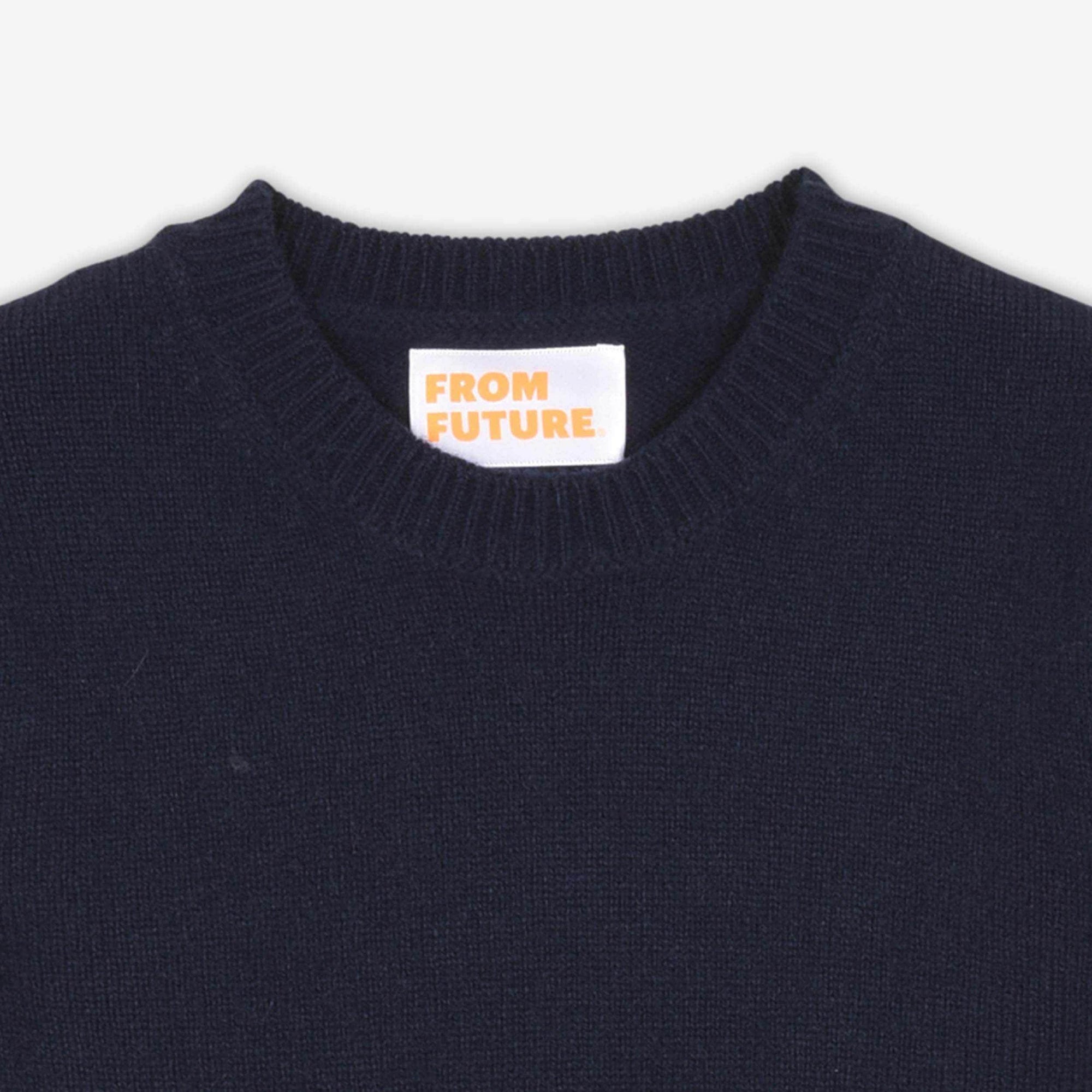Pull Light Kids à col rond en cachemire - Ink Blue
