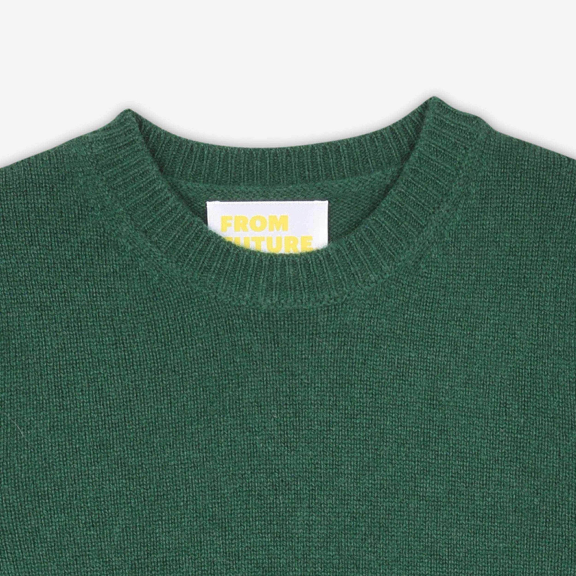 Pull Light Kids à col rond en cachemire - Pine Green
