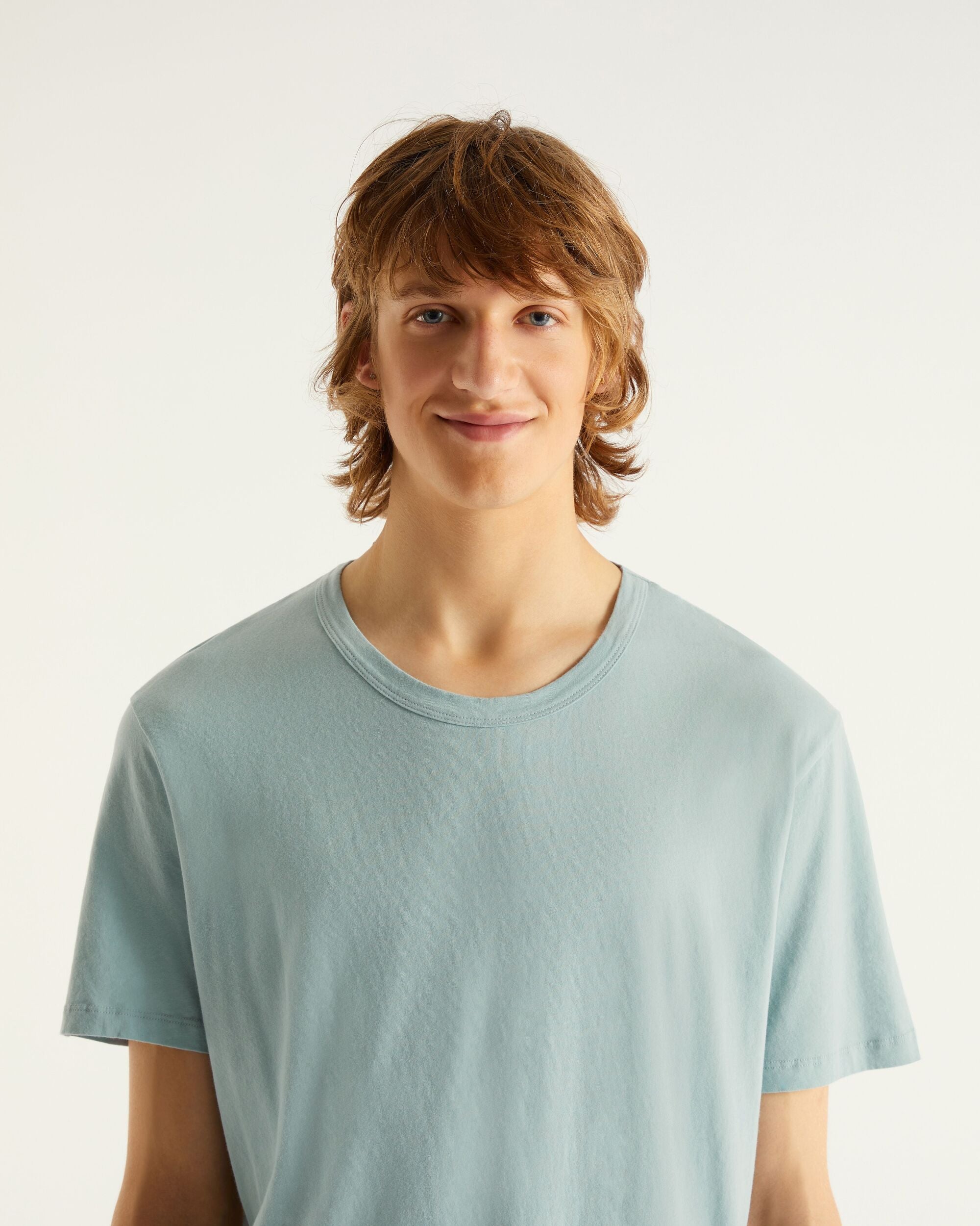 T-shirt à col rond et manches courtes - Blue-Gray