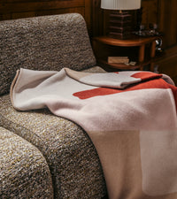 Plaid Roma en laine - Rose Et Beige
