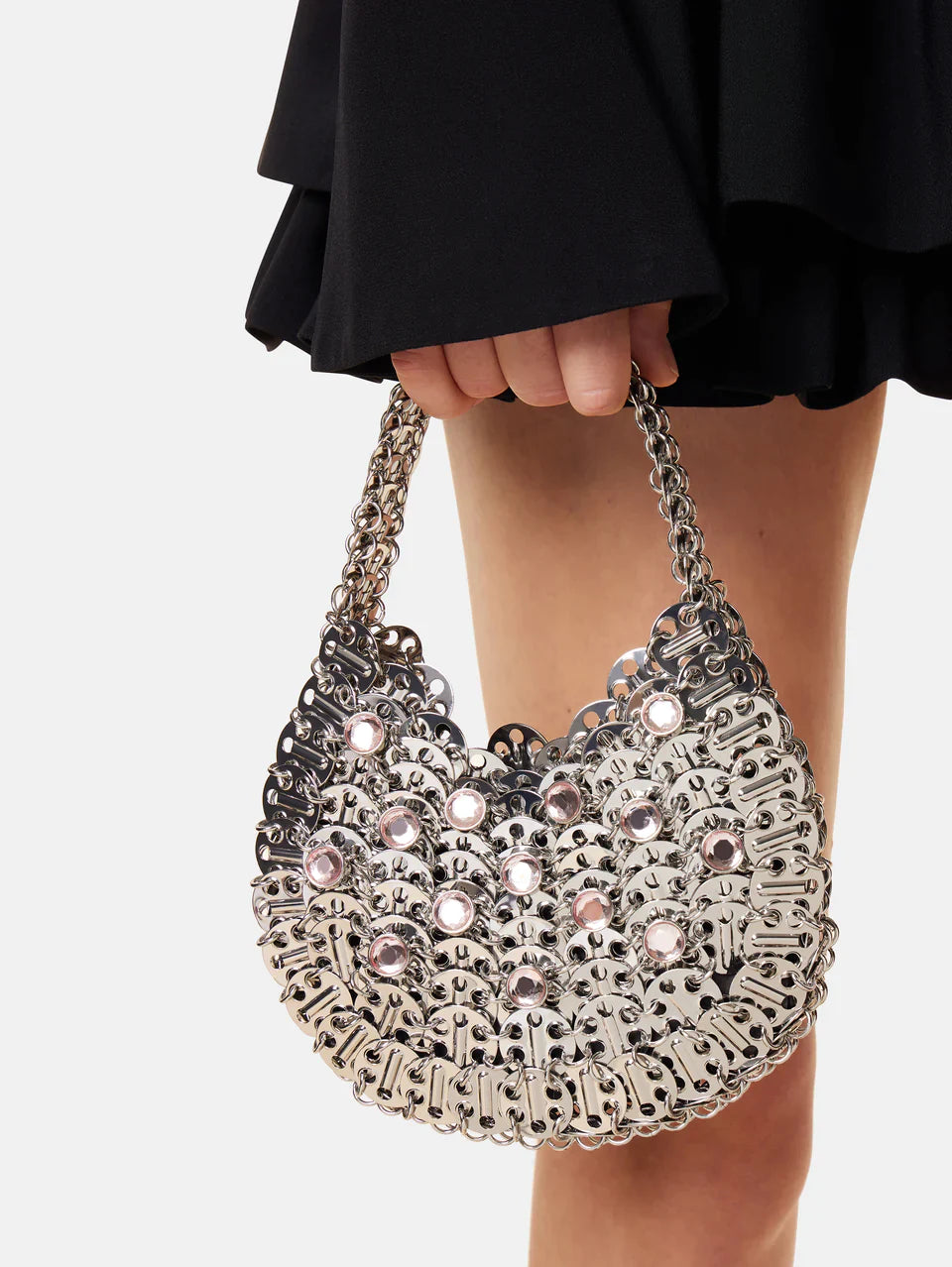 Sac Moon 1969 à disques - Silver & Light Pink