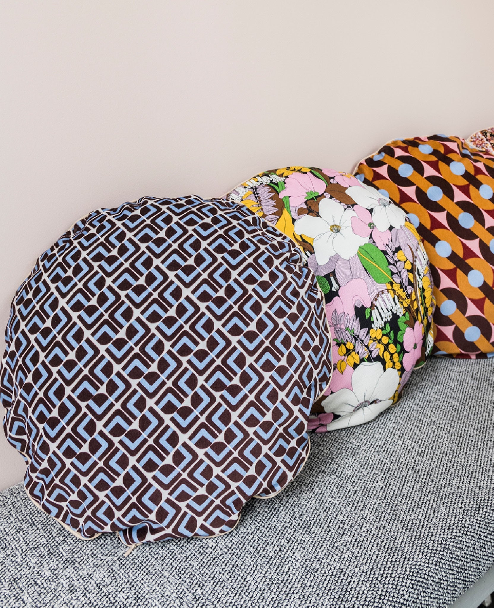 Coussin Bomboloni en velours - Bleu