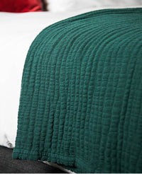 Trousseau de naissance Bonjour en gaze de coton - Vert sapin