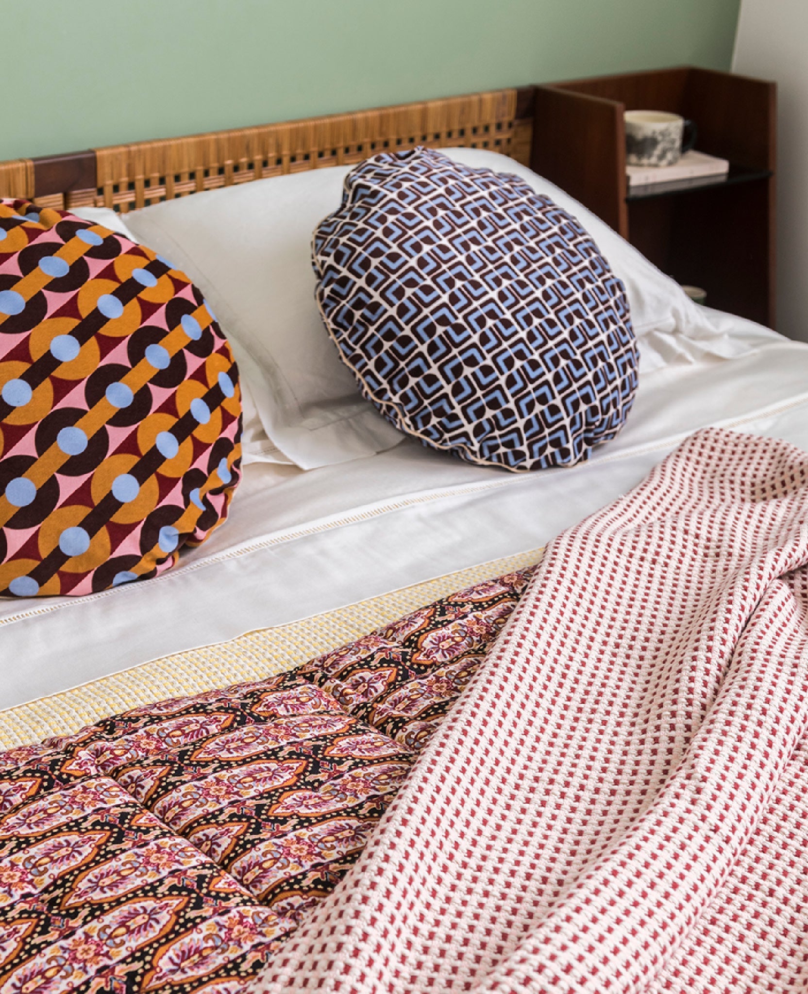 Coussin Bomboloni en velours - Bleu