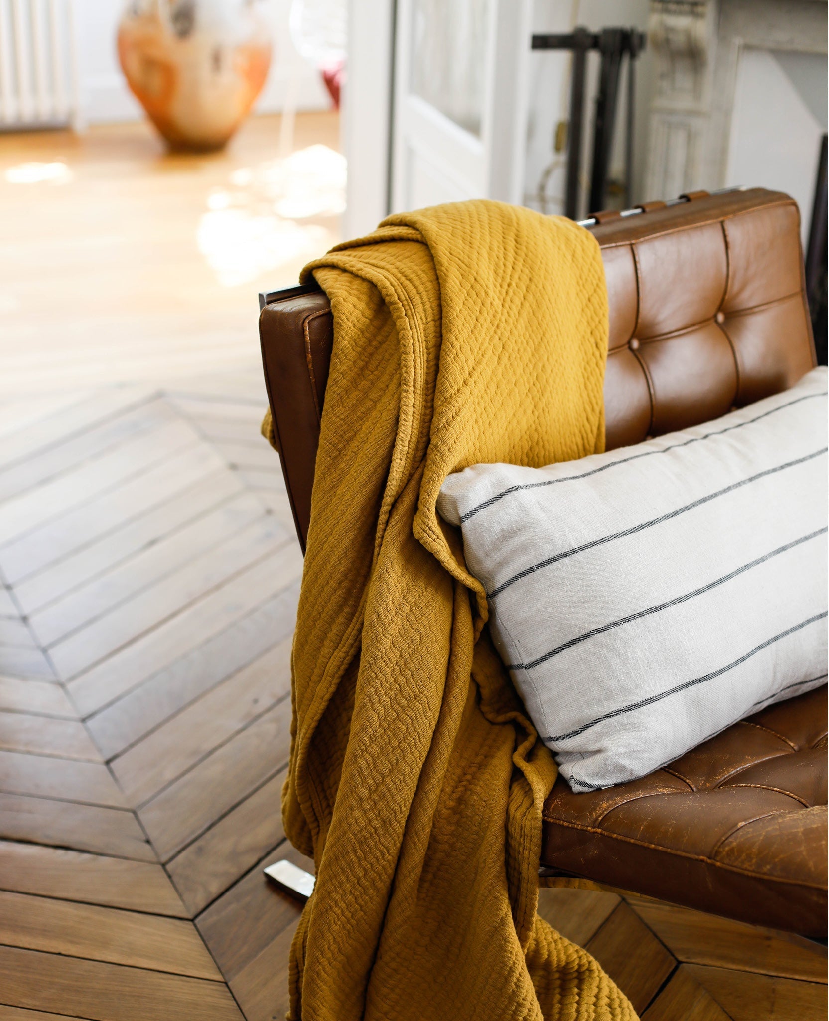Plaid Copertina en gaze de coton - Moutarde