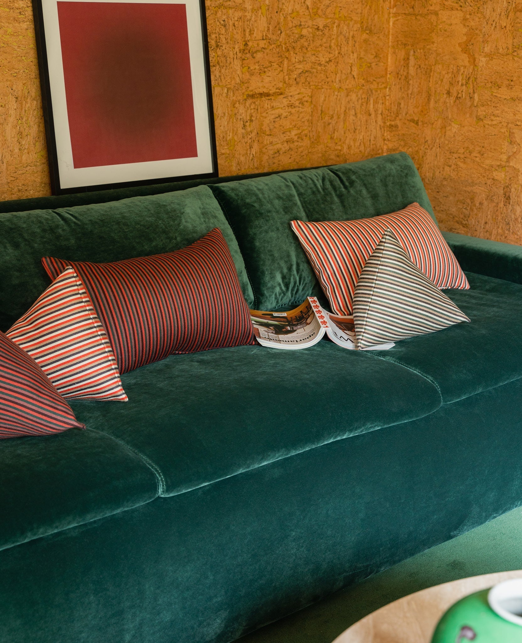 Coussin Divino - Vert et Chocolat