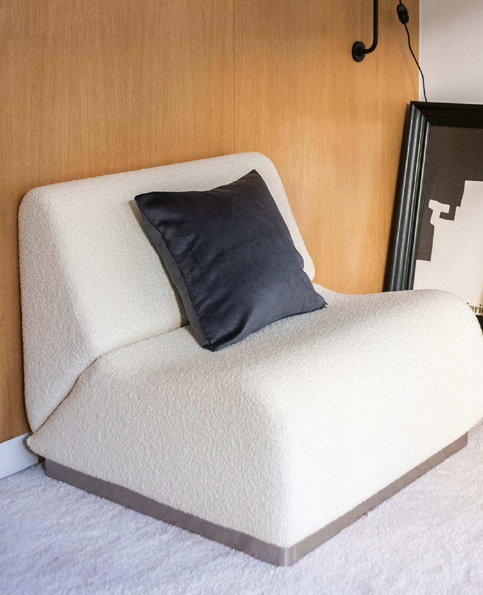 Coussin Carino en velours côtelé - Gris