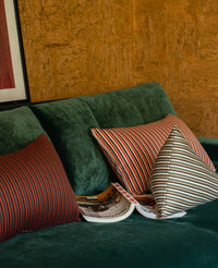 Coussin Divino en laine mélangée - Rouge et Chocolat