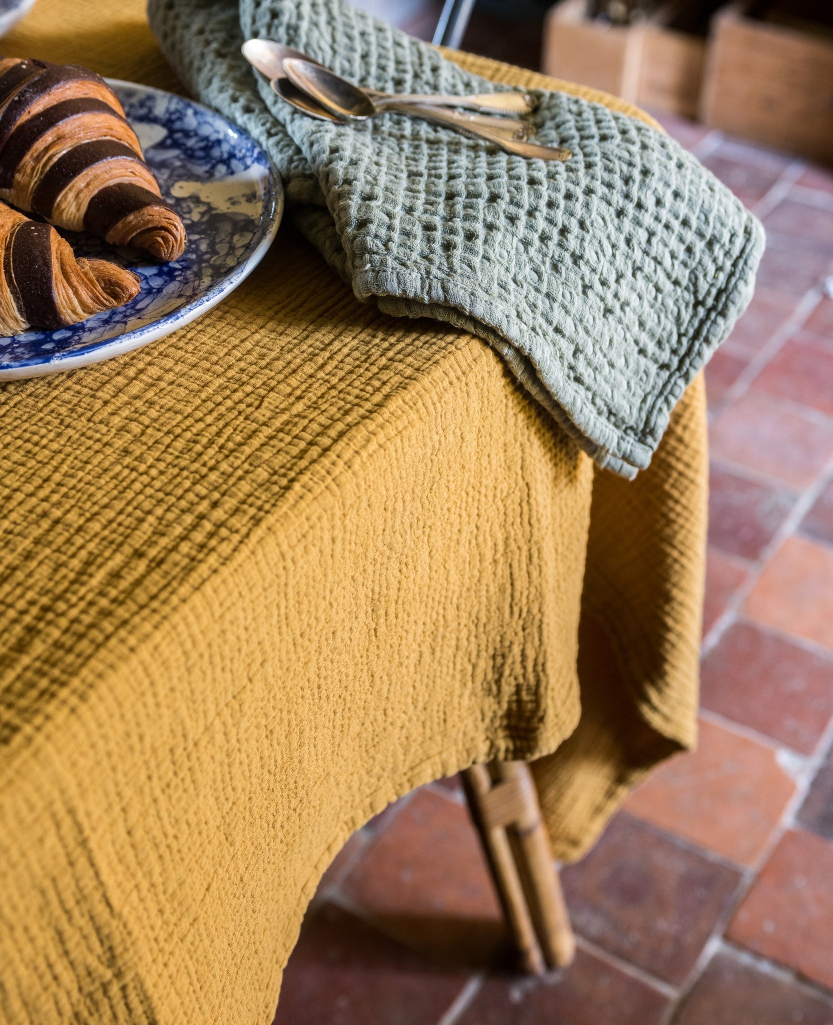 Nappe Allegra en gaze de coton - Moutarde