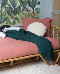 Trousseau de naissance Bonjour en gaze de coton - Vert sapin