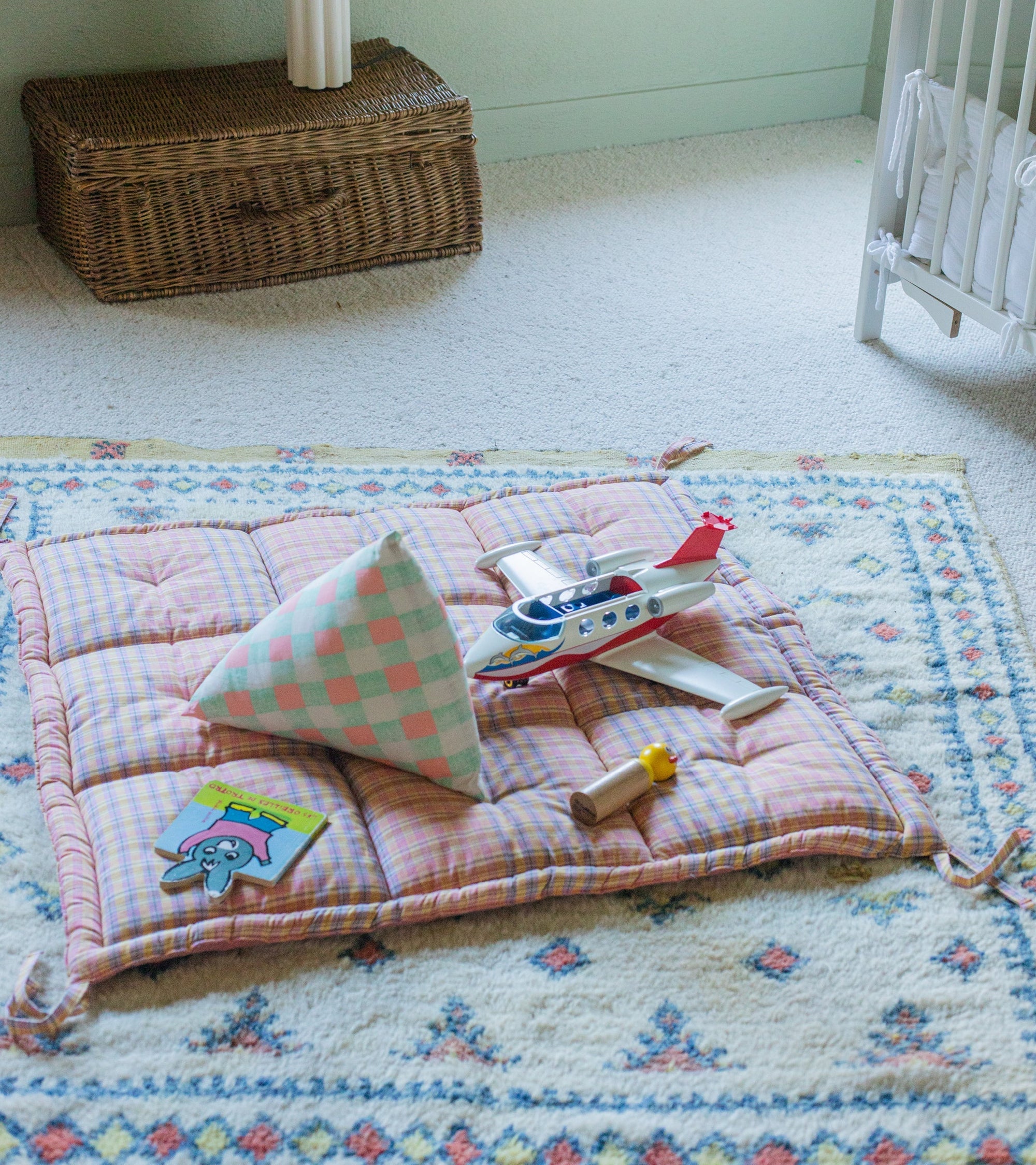 Tapis d'éveil Nido Bonjour en gaze de coton - Rose