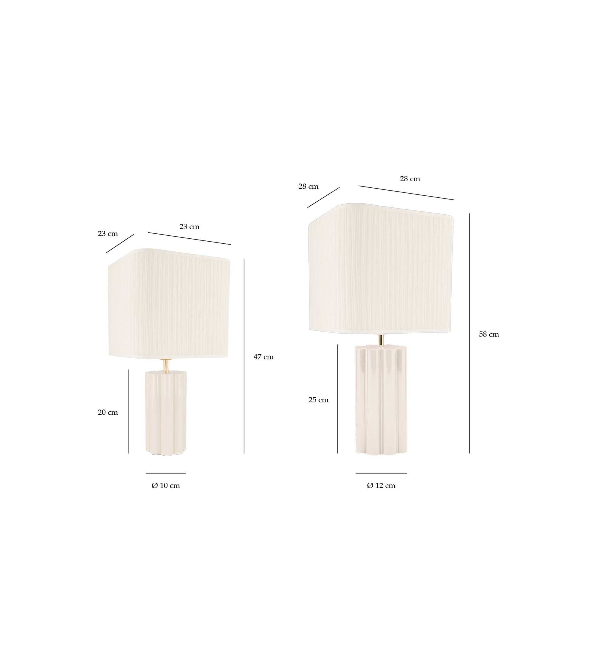 Petite lampe à poser Gioia - Blanc crème et Argenté