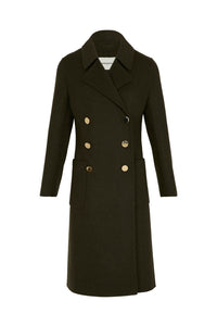 Manteau double face en laine - Kaki